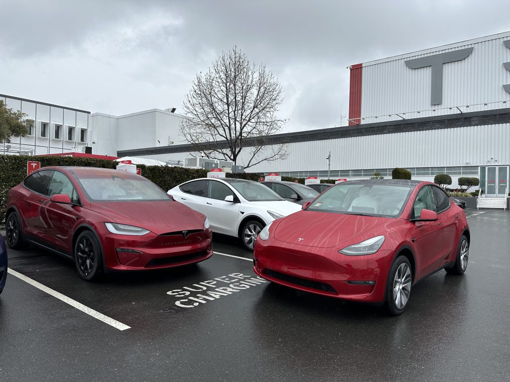 Tesla S New Ultra Red Color Side By Side With Old Multicoat